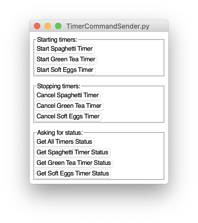 Simple GUI to dispatch commands via MQTT.